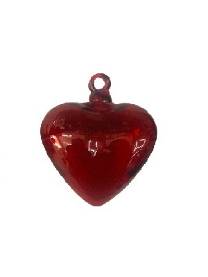 Sale Items / Red Blown Glass Hanging Hearts Large (set of 6) / These beautiful hanging hearts will be a great gift for your loved one.
